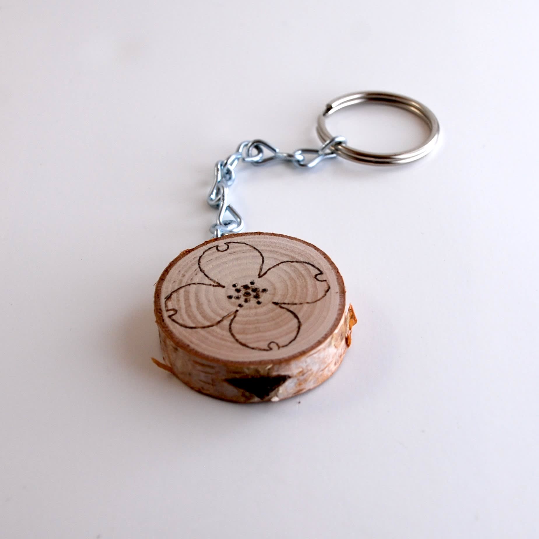 Wood 2025 burning keychain