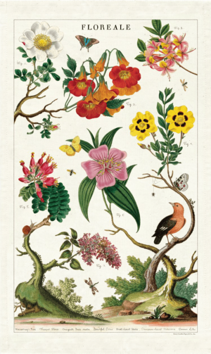 Cavallini Tea Towel: Floreale