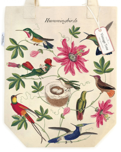 Cavallini Tote: Hummingbirds