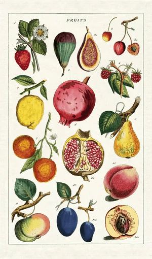 Cavallini Tea Towel: Fruits
