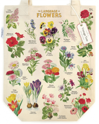 Cavallini Tote: Language of Flowers