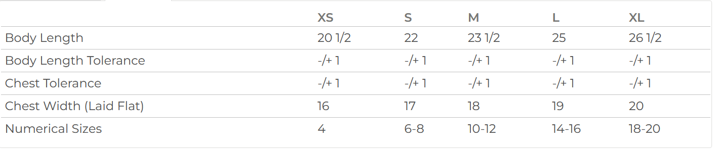 gildan youth size chart